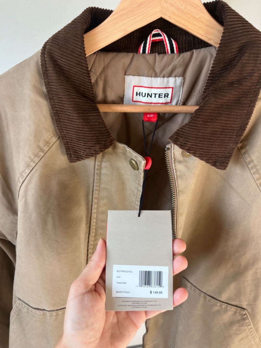 Hunter Jacket Brown Corduroy Collar Utility Jacket NWT - Picture 5 of 6
